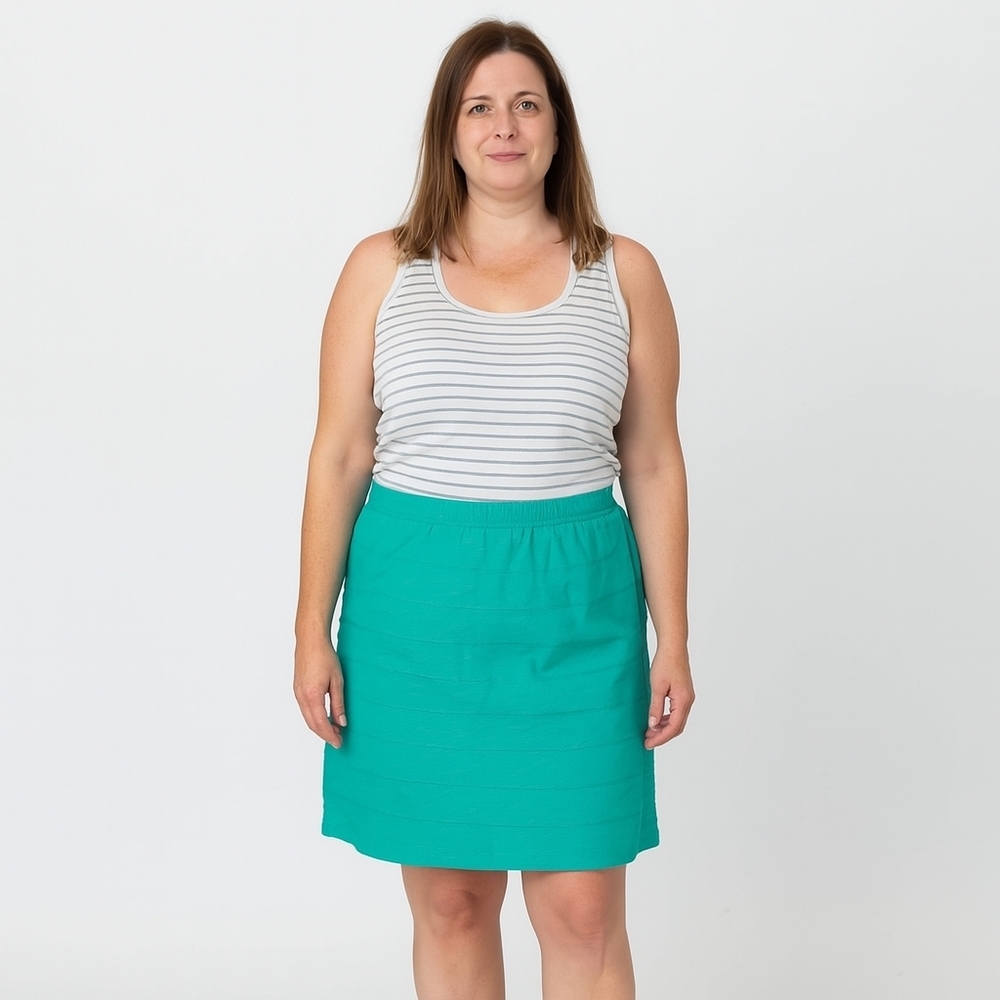 Retro 90s Beechers Brook Aqua Green Straight Skirt Size Medium